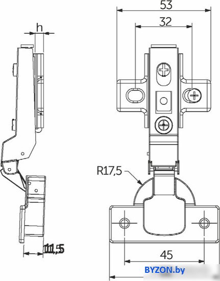 Мебельная петля AKS 11137 Мебельная петля AKS 11137