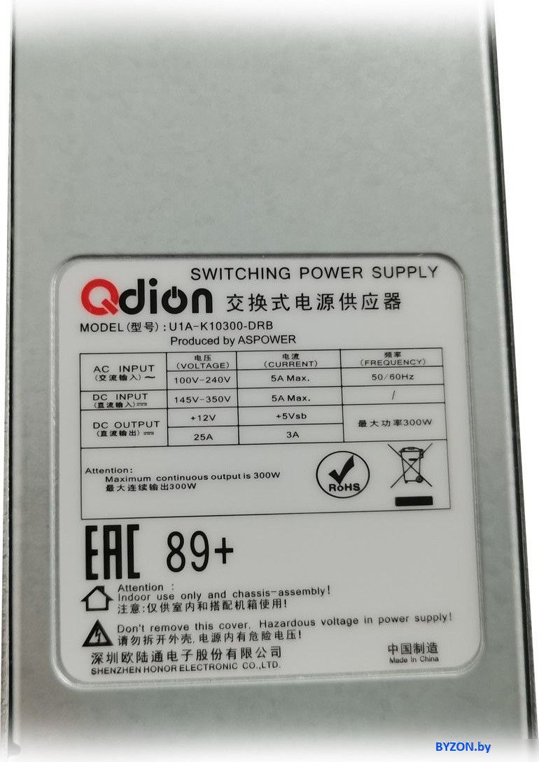 Блок питания Qdion U1A-K10300-DRB Блок питания Qdion U1A-K10300-DRB