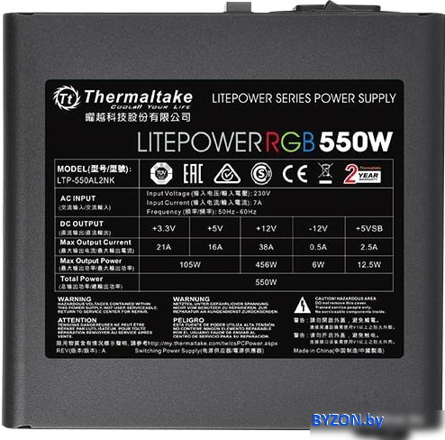 Блок питания Thermaltake Litepower RGB 550W LTP-550AL2NK Блок питания Thermaltake Litepower RGB 550W LTP-550AL2NK
