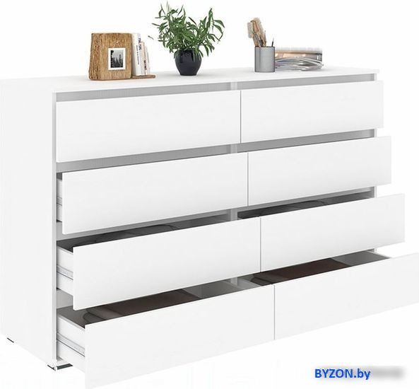 Комод Кортекс-мебель Бари 160 8ш (белый/белый/белый) Комод Кортекс-мебель Бари 160 8ш (белый/белый/белый)