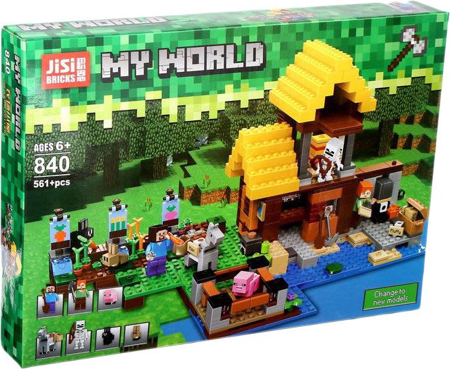 Конструктор Jisi Bricks Мой мир 840 Фермерский домик Конструктор Jisi Bricks Мой мир 840 Фермерский домик