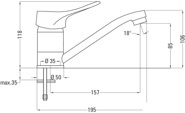 Смеситель Deante Vero BOW 026M Смеситель Deante Vero BOW 026M
