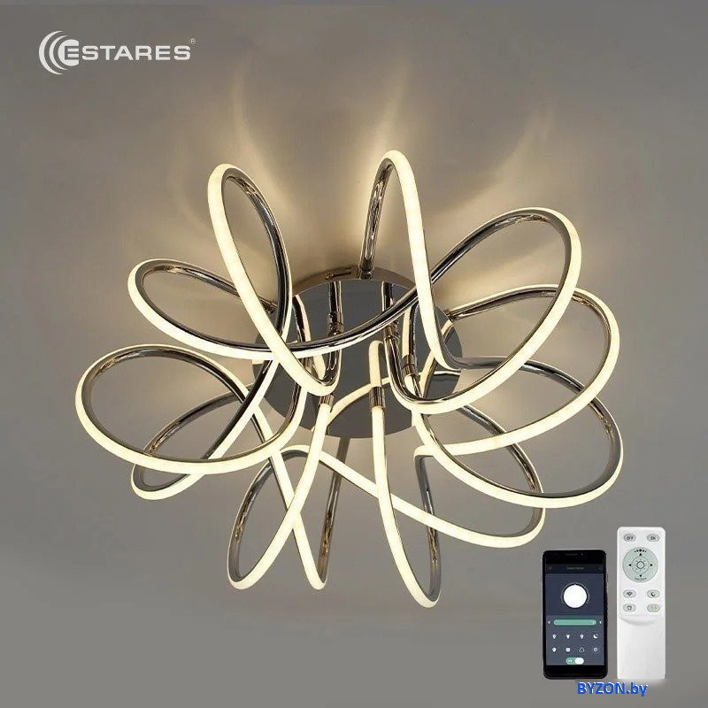 Припотолочная люстра Estares Liana Muse 105W R-APP-560x235-CHROME/WHITE-220-IP20 Припотолочная люстра Estares Liana Muse 105W R-APP-560x235-CHROME/WHITE-220-IP20