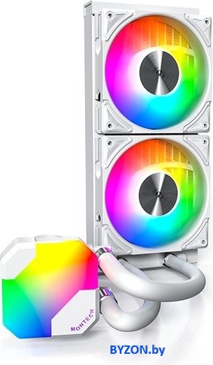 Жидкостное охлаждение для процессора Montech HyperFlow ARGB 240 (белый) Жидкостное охлаждение для процессора Montech HyperFlow ARGB 240 (белый)
