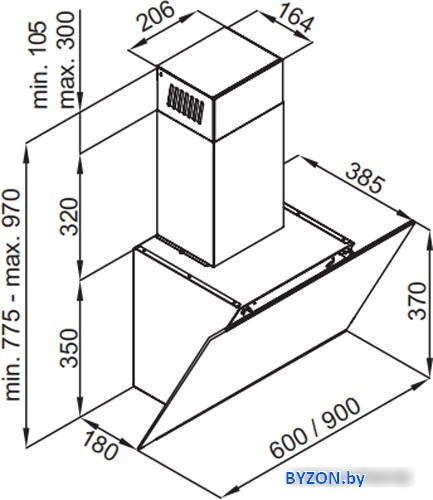 Кухонная вытяжка MAUNFELD Aurora 90 (черный матовый) Кухонная вытяжка MAUNFELD Aurora 90 (черный матовый)