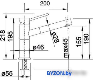 Смеситель Blanco Alta-S Compact 515122 (хром) Смеситель Blanco Alta-S Compact 515122 (хром)