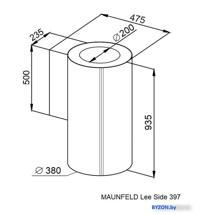 Кухонная вытяжка MAUNFELD Lee Side 397 (черный) Кухонная вытяжка MAUNFELD Lee Side 397 (черный)