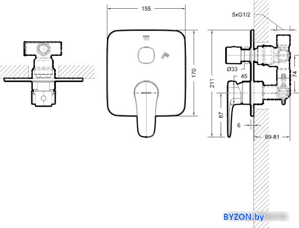 Смеситель Bravat Source PB8173218CP-3-ENG Смеситель Bravat Source PB8173218CP-3-ENG