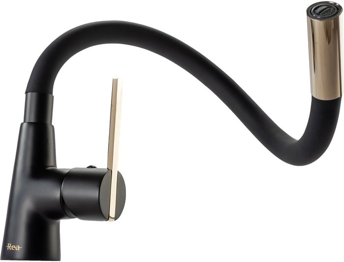 Смеситель Rea Icon REA-B5682 (черный/золотой) Смеситель Rea Icon REA-B5682 (черный/золотой)