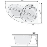 Ванна Poolspa Mistral 150x105 R - фото2