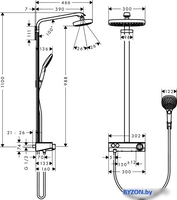 Душевая система Hansgrohe Raindance Select E 300 2jet Showerpipe [27126000] - фото2