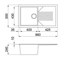 Кухонная мойка Elleci Tekno 400 White 96 - фото2