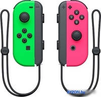 Набор геймпадов Nintendo Joy-Con (неоновый зеленый/неоновый розовый) - фото