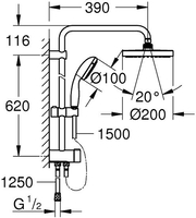 Душевая система Grohe New Tempesta System 200 27389002 - фото2