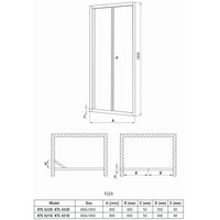 Душевая дверь Deante Flex 90 KTL 621D(хром/матовое) - фото2
