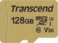 Карта памяти Transcend microSDXC 500S 128GB + адаптер - фото