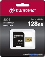 Карта памяти Transcend microSDXC 500S 128GB + адаптер - фото2