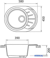 Кухонная мойка GranFest Rondo GF-R580L (серый) - фото2