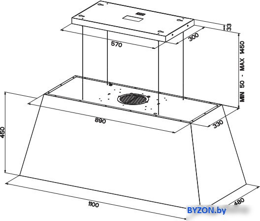 Кухонная вытяжка Faber Chloe XL IS.CG Matt F110 321.0506.537 Кухонная вытяжка Faber Chloe XL IS.CG Matt F110 321.0506.537