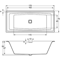 Ванна Riho Still Square Led 170x75 BR0200500K00131 (левая, без ножек) - фото2