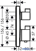 Смеситель Hansgrohe Ecostat Square 15714000 - фото2