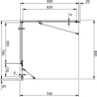 Душевой уголок Omnires Manhattan ADC80X-A+ADR70X - фото2