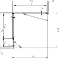 Душевой уголок Omnires Manhattan ADC80X-A+ADR80X - фото2