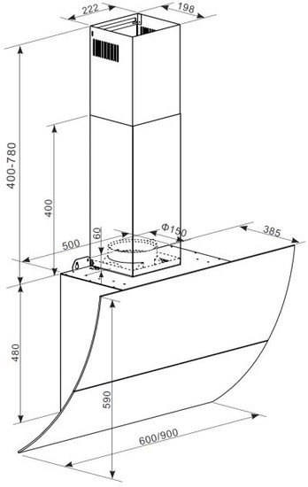 Кухонная вытяжка Graude DH 90.3 WE Кухонная вытяжка Graude DH 90.3 WE