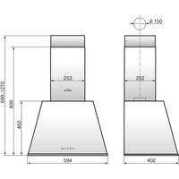 Кухонная вытяжка Elikor Гамма 60П-650-Э3Д (крем/бронза) (943909) - фото2