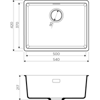 Кухонная мойка Omoikiri Kata 54-U BL - фото2