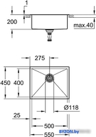 Кухонная мойка Grohe K700 60-S 55/45 1.0 31726SD0 - фото2
