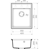Кухонная мойка Omoikiri Daisen 42 GR - фото2