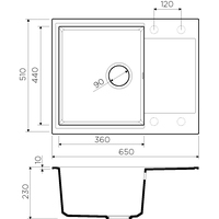 Кухонная мойка Omoikiri Daisen 65 SA - фото2