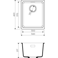 Кухонная мойка Omoikiri Kata 34-U BL - фото2