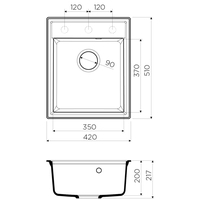Кухонная мойка Omoikiri Daisen 42 BE - фото2