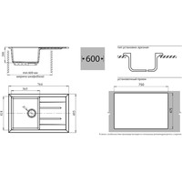 Кухонная мойка GranFest Quadro GF-Q780L (иней) - фото2