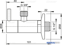 Запорная арматура Alcaplast Угловой вентиль с фильтром 1/2"x3/8" ARV001 - фото2