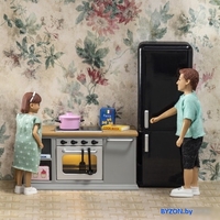 Мебель для кукольного домика Lundby Кухонный остров и холодильник 60201800 - фото2