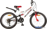 Детский велосипед Novatrack Shark 20 20SS6V.SHARK.WT20 (белый/красный, 2020) - фото