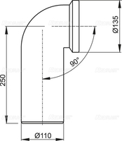 Фитинг Alcaplast Колено для унитаза 90 гр. A90-90 - фото2