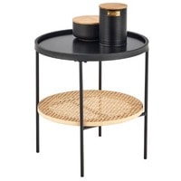 Журнальный столик Halmar Kampa 45x45 (натуральный/черный) - фото