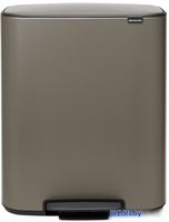 Brabantia Bo Pedal Bin 60 л (платиновый) - фото
