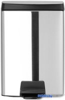 Brabantia Pedal Bin Silent 10 л прямоугольное (стальной матовый) - фото
