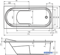 Ванна Riho Columbia 175x80 BA04005 (с ножками и экраном) - фото2