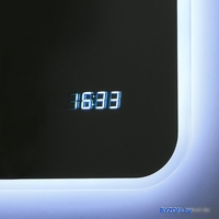 Алмаз-Люкс Зеркало с подсветкой и часами ЗП-65 80х60 - фото2