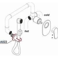 Держатель душевой лейки с подключением Wasserkraft A022 - фото2
