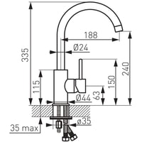 Смеситель Ferro Lugio Black BLG4BL - фото2