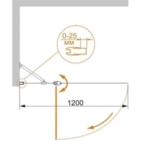 Душевая шторка Cezares Eco-O-V-11-120/140-C-Cr - фото2