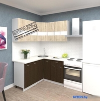 Угловая кухня Кортекс-мебель Корнелия Экстра 1.5x1.4м (дуб сонома/королевский опал) - фото2