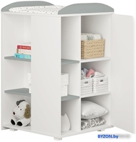Кроватка-трансформер Polini Kids French 800, Teddy, с комодом (белый/серый) - фото2